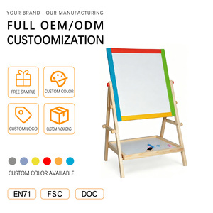 Chevalet de table en bois pour enfants avec rangement, pour <span class=keywords><strong>dessin</strong></span> et peinture, organisateur d'art Montessori, jouet, logo personnalisé OEM ANNA & BECK - Product Image 4