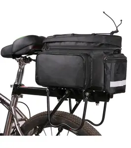 3合1防水自行车后座包可转换自行车行李箱包，带雨罩和两个侧袋