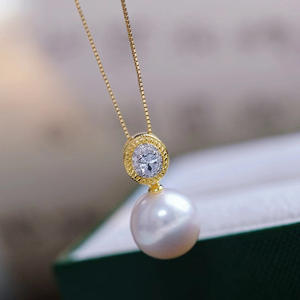 จี้เงินแท้ S925 พร้อมลูกปัดกลมขนาด 10-13 มม. อุปกรณ์ทำสร้อยคอแฟชั่น DIY ฐานเปล่า 31127 - Product Image 4