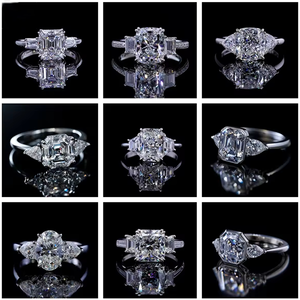 Cincin Pertunangan Berlian Buatan Laboratorium <span class=keywords><strong>2</strong></span>.0ct Potongan Bulat Halo Solitaire Emas Padat 10k 14k 18K Perhiasan Janji Pernikahan Wanita - Product Image 6