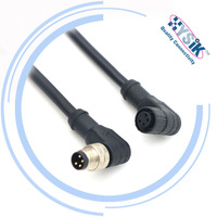 Conector M8 a Cable adaptador USB una codificación 4 5 8 polos Extensión Cordset IP67 Arnés de cable de doble extremo