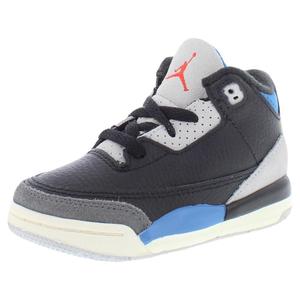For 3 <b>Retro</b> Infant Toddler Shoes Black Chile Red Neutral Grey PU Upper Breathable Mesh Lining <b>Cushioning</b> Basketball Style - Product Image 1