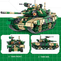 Panlos tanque militar bloques de construcción ruso T90 ensamblar modelo Ejército alemán tanques ladrillos juguetes para niños
