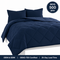 Ensemble de literie de luxe personnalisé de 3 pièces Queen Size couette en coton moelleux avec rembourrage en polyester pour les hôtels Vente en gros