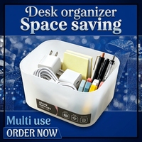 Boîte de rangement carrée en plastique PP personnalisable OEM/ODM, finition givrée, organisateur de bureau pour fournitures de bureau – Vente en gros directe usine