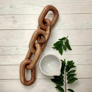 Cadena Decorativa de Madera Tallada a Mano con Patrón Horizontal para Decoración del Hogar Estilo Art Deco, Ideal para Baño - Product Image 1