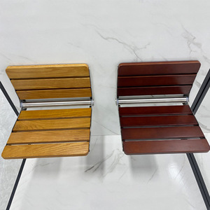 Folding Wall Mounted Wooden Shower Seat For Elderly And Pregnant Women 150kg Load Capacity Ly007 - Product Image 2