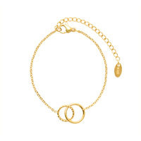Collier tendance à double cercle en acier inoxydable, pendentif mode, disponible en deux couleurs : argent et rose