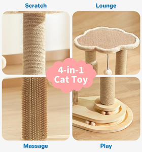 Rascador para Gatos, Cepillo Autolimpiable para Gatos de Interior, Percha Suave como una Nube para Descansar, Rascador de Sisal Natural de 17.5 Pulgadas de Alto - Product Image 3