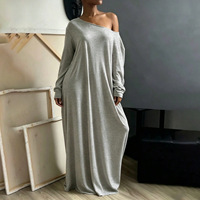 Robe longue maxi ample à coupe droite pour femmes musulmanes modestes avec logo personnalisé