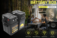 Boîtier de batterie solaire étanche IP67 en PP avec onduleur de puissance 500W DC10.2-13.8V vers 110V 60HZ pour électronique/instruments