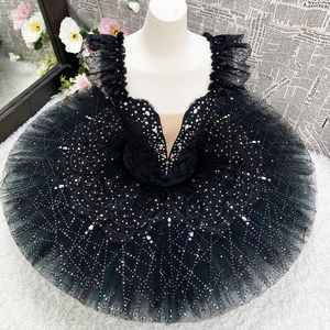 Robe de tutu de ballet professionnel pour femmes <span class=keywords><strong>Costume</strong></span> de cygne blanc pour compétition de danse pour filles vêtements de scène imprimés pour l'âge des enfants - Product Image 1