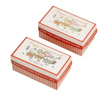 Boîte en carton ivoire personnalisée pour boulangerie, rouge, pour biscuits, vente en gros, logo personnalisé, recyclable, emballage cadeau alimentaire rectangulaire haut de gamme