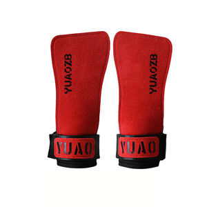 Ceinture d'assistance de traction en cuir de vachette avec gants de protection des pattes brillants Support de poignet pour hommes femmes Respirant Hard Pull pour le sport - Product Image 5