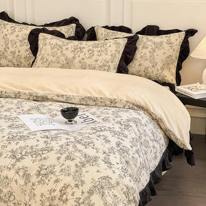 Juego de Ropa de Cama para Dormitorio, Funda de Edredón de Terciopelo de <span class=keywords><strong>Leche</strong></span> de Doble Cara, Juego de Ropa de Cama Peluda <span class=keywords><strong>en</strong></span> Blanco y Negro - Product Image 4