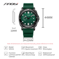 Montre pour homme SINOBI, luxe, étanche, quartz, acier inoxydable, 44 mm, classique, plaqué noir, nouvelle collection 2025