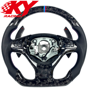 Volant de voiture sport en fibre de carbone forgé sur mesure pour BMW X5 E70 2013 E60 E90 E87 E92 E63 E30 avec palettes de changement de vitesse personnalisées - Product Image 1