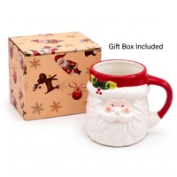 Vente en gros de tasses en céramique de Noël, lot de 4 modèles assortis (Père Noël, Bonhomme de neige, Renne, Pingouin), 350 ml, pour café et thé, avec logo personnalisé, fournisseur de cadeaux