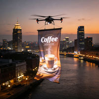 Écran LED Sky Media P20 ultra-fin 2 mm en maille textile pour spectacle de drones, performance aérienne, location de scène extérieure