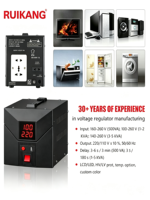Stabilisateur de tension monophasé AC 220V/110V, régulateur automatique, affichage LED, construction en aluminium, résistant à la chaleur et à l'humidité