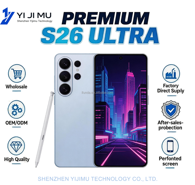 16G/22G+1TB/2TB Large Memory Android 16 2026 Latest S26 Ultra 7.3 Inch 5G Smartphone Built-in Pen 108MP Rear Camera ODM/OEM