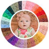 Bandeau pour bébé à nœud papillon multicolore, turban à bord large pour enfant, accessoire de coiffure élastique pour bébés
