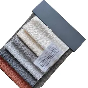 Tela de lana de cordero para tapicería de sofá, tejido de lana de poliéster, forro polar gris para muebles