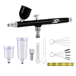 Aérographe à alimentation par gravité 7,0 cc, double action, réglable, portable, pour travaux artistiques, avec outils de nettoyage et accessoires - Product Image 3