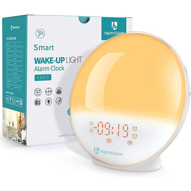 Wake up Light Sunrise Alarm Clock with RGB Night Light APP Control Modern Design-Middle Size for Bedroom and Home Use