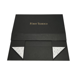 Wholesale <strong>Custom</strong> Printed Luxury Rigid Cardboard Gift <strong>Box</strong> Black Simple Empty Magnetic Closure Handmade High-End Art Embossing - Product Image 4
