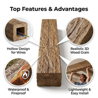 Poutres de plafond en faux bois de luxe, poutres décoratives en polyuréthane avec grain réaliste pour la conception de plafonds intérieurs de villas