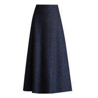 Jupe longue évasée taille haute pour femme, élégante, imprimé léopard, pour le bureau, hiver