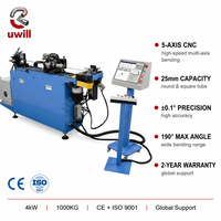 Machine de cintrage automatique à double tête UWILL DW-25CNC-3A-2S pour tubes d'échappement en acier inoxydable, avec moteur pour appuie-tête de voiture