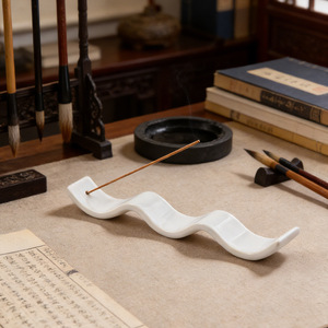 Quemador de incienso moderno de cerámica, forma de onda blanca, soporte para aromaterapia, para decoración del hogar y uso como regalo. - Product Image 3