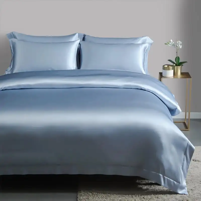 कस्टम रेशम शीट बिस्तर सेट लक्जरी थोक डिजाइन सस्ते मुद्रित बिस्तर सेट रेशम डवेट कवर