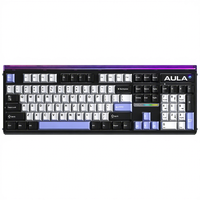 Clavier mécanique AULA H108 Tri-mode 2.4G BT Filaire 108 touches en plastique, interrupteurs silencieux, rétroéclairage RGB, ergonomique, Type-C, Nouveau pour le bureau