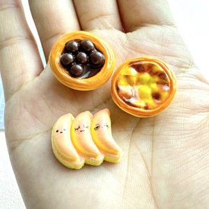 Tarte portugaise banane pain Simulation résine accessoires Kawaii nourriture jouer pour décoratif bricolage résine <span class=keywords><strong>artisanat</strong></span> - Product Image 3
