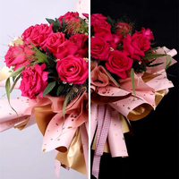 Nouveau Offre Spéciale vente en gros papier d'emballage imperméable double couleur de fleur de point d'or pour emballage de cadeau de Bouquet