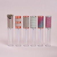 Tubes de brillant à lèvres en gros pour fabricants, tubes de brillant à lèvres 5ml avec bijoux, diamants et strass, tubes de brillant à lèvres transparents