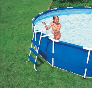 taşınabilir yüzme havuzları çerçeveli Suppliers-Yüksek kaliteli büyük yer üstü piscina çelik aile çocuklar taşınabilir metal çerçeve açık hava yüzme havuzu