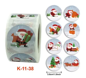 500Pcs 3.8Cm Santa Claus Merry Christmas Kertas Penyegelan Stiker Label untuk Bakery Kemasan Dekorasi Hadiah Alat Tulis