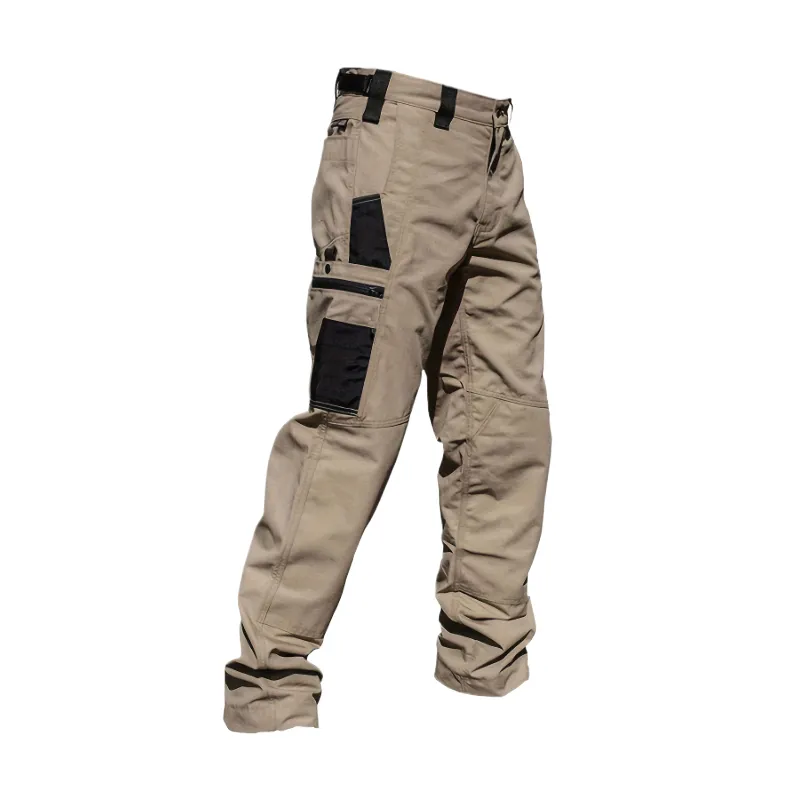 Calças cargo de bolso personalizadas de alta qualidade para homens, calças de trabalho para caminhadas, calças casuais soltas para caminhadas, pernas retas e calças de trabalho