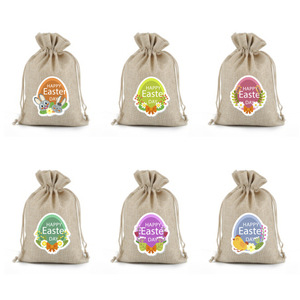 Sacs cadeaux en toile <span class=keywords><strong>de</strong></span> jute personnalisés en usine, motif <span class=keywords><strong>lapin</strong></span> <span class=keywords><strong>de</strong></span> Pâques <span class=keywords><strong>de</strong></span> <span class=keywords><strong>dessin</strong></span> animé, pour la remise <span class=keywords><strong>de</strong></span> diplômes, vente en gros, imprimés par transfert thermique, avec cordon <span class=keywords><strong>de</strong></span> serrage, peints à l'œuf - Product Image 4