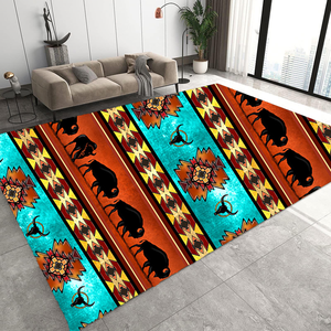 Tùy chỉnh thiết kế Aztec hướng dương đầu bò phong cách phương Tây khu vực sàn thảm thảm - Product Image 5