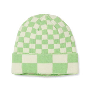 <span class=keywords><strong>Bonnet</strong></span> en tricot à carreaux pour femmes avec motif d'étiquette pour temps froid - Product Image 4