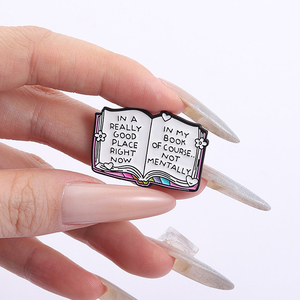 Ở một nơi thực sự tốt ngay bây giờ MEN Pin vui cuốn sách Quote Trâm ve áo huy hiệu đồ trang sức quà tặng cho bookish bạn bè bán buôn - Product Image 4