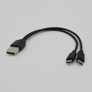 Y-<b>Cable</b> Data <b>Charging</b> <b>Cable</b> With Dual Micro Usb Ports For Android Devices 5V Copper Conductor Pvc Material - Product Image 4