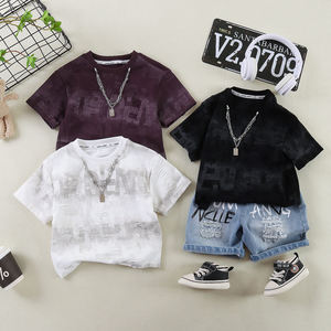 Fabricantes de Roupas Infantis Masculinas: Conjunto de Verão <span class=keywords><strong>2026</strong></span> com Camiseta Estampada e Shorts Jeans (2 Peças) - Roupa Infantil com Estampa de Personagem Chinês - Product Image 6