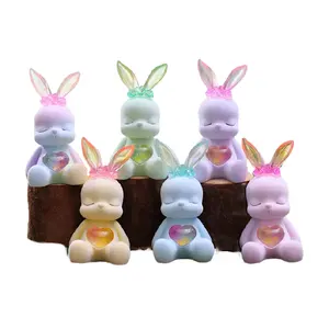 卸売漫画ウサギ長耳ブラインドボックス手愛ウサギ人形樹脂装飾ホームガーデンデスクトップ装飾
