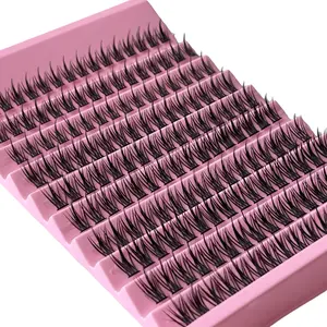 Faux Nerts 10 Rijen Voorgesneden Volumecluster Diy Wimpers Extensions Met Lash-Verpakkingsdoos